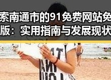 探索南通市的91免费网站免费版：实用指南与发展现状