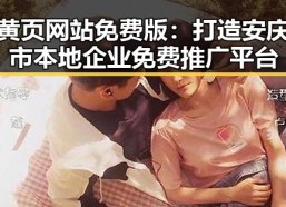 黄页网站免费版：打造安庆市本地企业免费推广平台