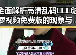 全面解析高清乱码🔞❌♋波萝视频免费版的现象与背景