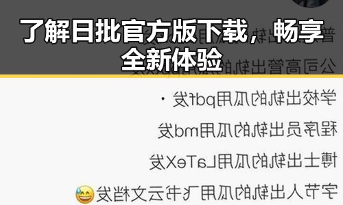 了解日批官方版下载，畅享全新体验