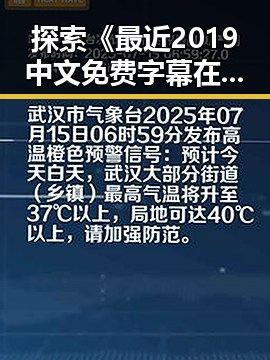 探索《最近2019中文免费字幕在线观看》:从内容到体验的全面解析