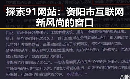 探索91网站：资阳市互联网新风尚的窗口