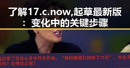 了解17.c.now,起草最新版：变化中的关键步骤