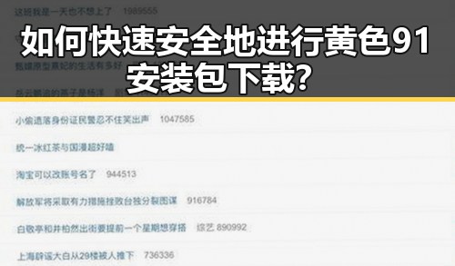 如何快速安全地进行黄色91安装包下载？