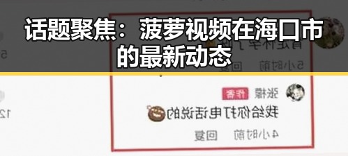 话题聚焦：菠萝视频在海口市的最新动态