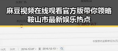 麻豆视频在线观看官方版带你领略鞍山市最新娱乐热点