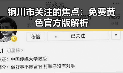 铜川市关注的焦点：免费黄色官方版解析