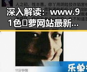深入解读：www.91色😍萝网站最新版下载的现状与发展